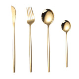 Portuguese Stainless Steel Knife Fork Spoon Golden Steak Knife Fork Set Four-Piece Tableware Set - V.I.P Digital Presence