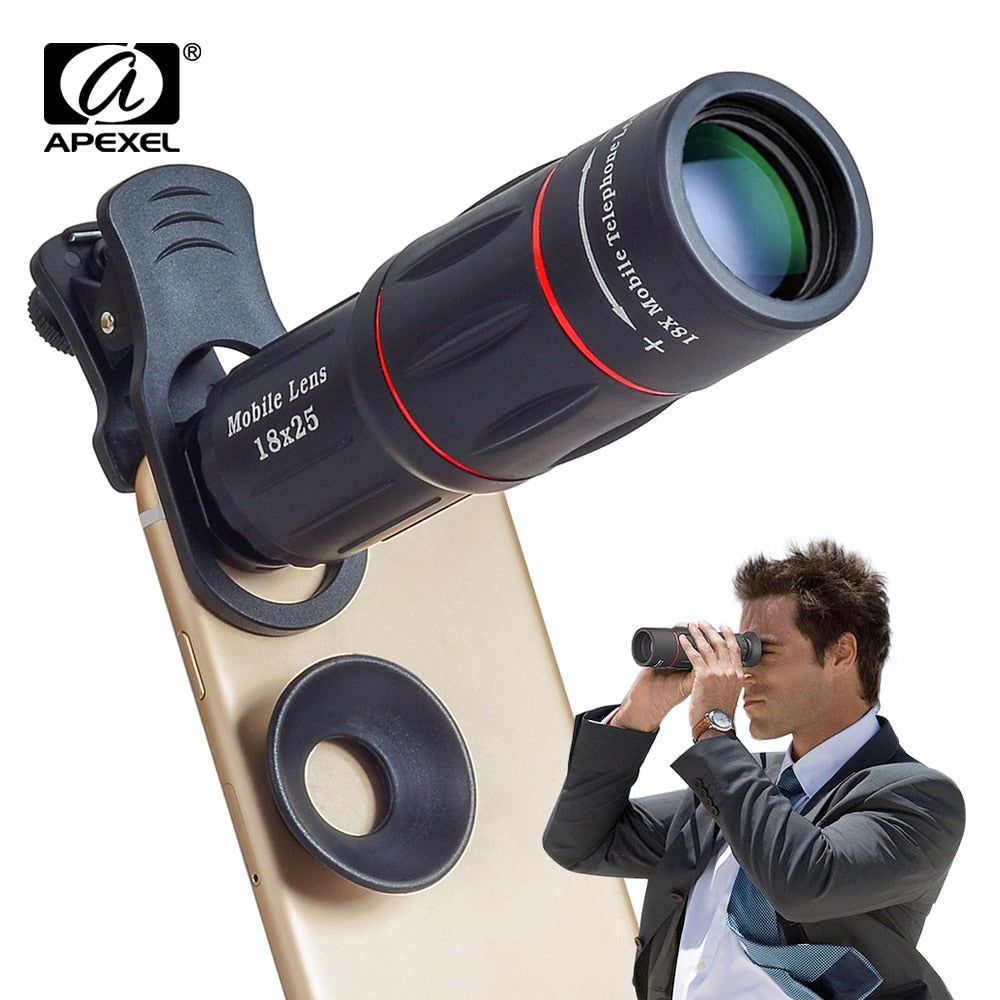 APEXEL 18X Telescope Zoom Mobile Phone Lens for iPhone Samsung Smartphones universal clip Telefon Camera Lens with tripod 18XTZJ - V.I.P Digital Presence