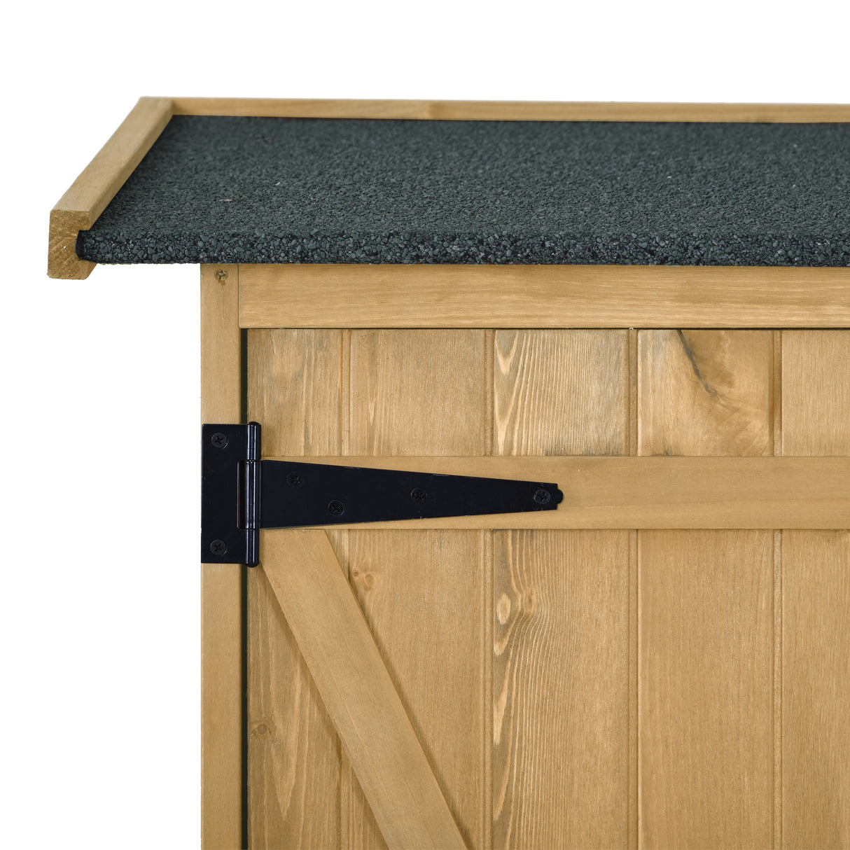 Outdoor 5.3ft Hx4.6ft L Wood Storage Shed Tool Organizer,Garden Shed, Storage Cabinet with Waterproof Asphalt Roof Natural - V.I.P Digital Presence