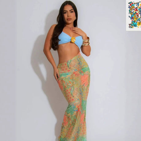 Women's Sexy Strapless Backless Halter Fitted Slant Hip Long Dress - V.I.P Digital Presence