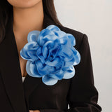 Hot selling satin fabric exaggerated large flower brooch duckbill clip dual-purpose rose chest flower pin - V.I.P Digital Presence
