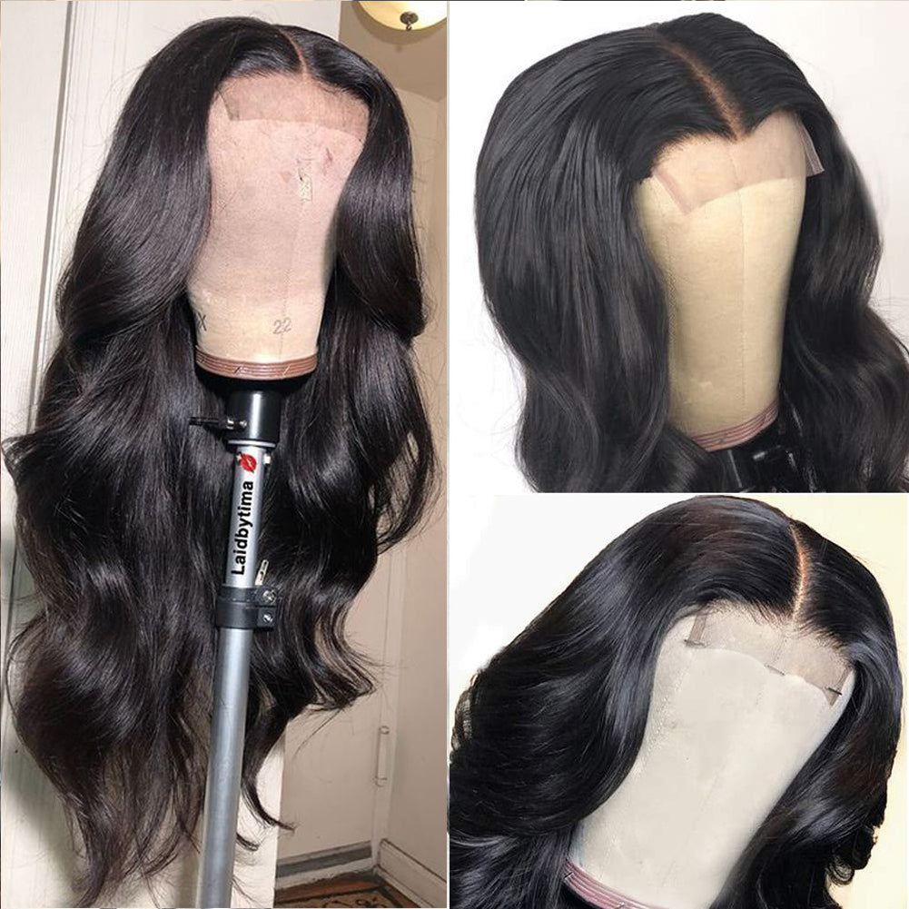 Brown Black Deep Wave Long Hair With Bangs Synthetic Wigs For Women Christmas Heat Resistant Thick Wig Gift - V.I.P Digital Presence