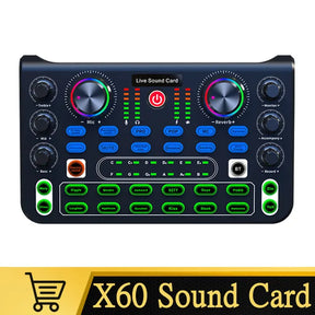 HD X60 Sound Card English Version Professional Audio Mixer for Karaoke Broadcast KTV Singing Live Sound Mixer - V.I.P Digital Presence