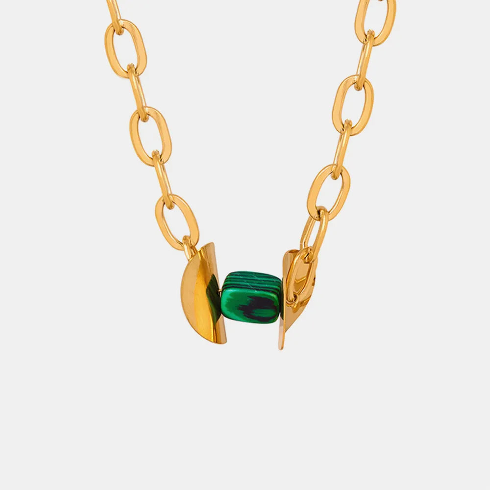 Natural Stone Pendant Titanium Steel Necklace - V.I.P Digital Presence