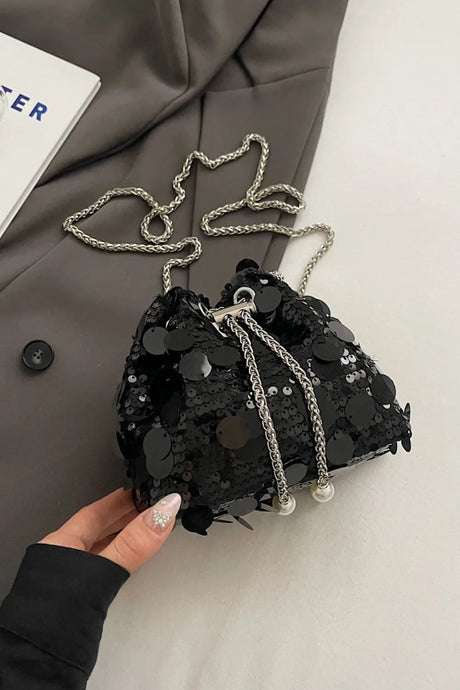 Drawstring Sequin Crossbody Bag - V.I.P Digital Presence
