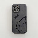 Cute Pikachu Suitable For iPhone13pro Mobile Phone Shell Leather Apple 12mini/Xsmax Pressed Leather 11