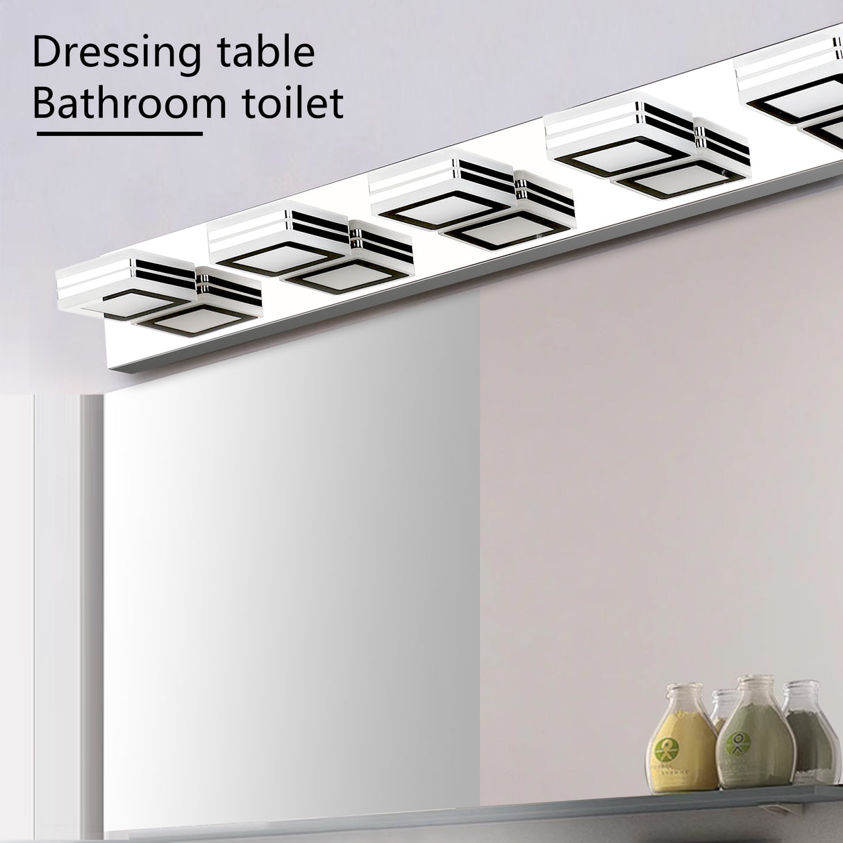 LED Modern Chrome Makeup Light, 5-Lights Acrylic Chrome Makeup Mirror Light - V.I.P Digital Presence