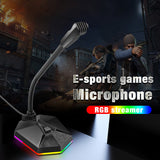 New microphone RGB luminous bendable USB microphone no drive voice chat video conference microphone - V.I.P Digital Presence