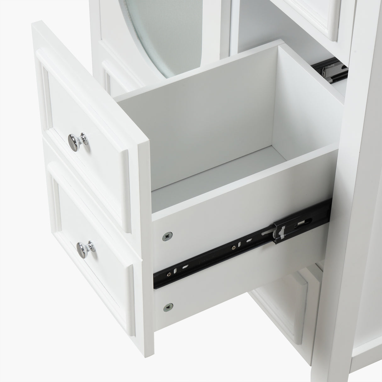 30" Bathroom Vanity with Sink, Bathroom Vanity Cabinet with Three Drawers and Door, Solid Wood and MDF, White - V.I.P Digital Presence