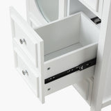 30" Bathroom Vanity with Sink, Bathroom Vanity Cabinet with Three Drawers and Door, Solid Wood and MDF, White - V.I.P Digital Presence
