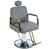 Advanced reclining hair salon chair with heavy-duty hydraulic pump, 360 ° rotation, maximum weight capacity of 400 pounds, Gray - V.I.P Digital Presence