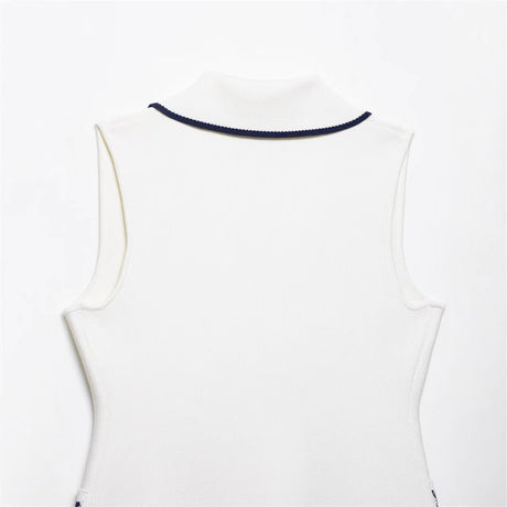 Summer New  Style Women's Fashion Temperament Sleeveless Trim Knit Tank Top - V.I.P Digital Presence