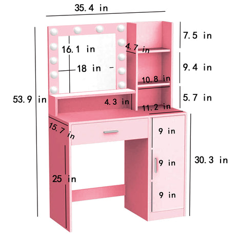Makeup Vanity Desk with Mirror & Light - V.I.P Digital Presence