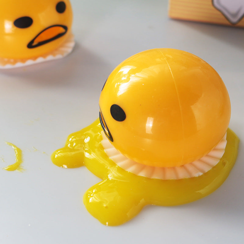 Vomit Egg Yolk Lazy Egg Yolk Brother Pinch Music Milk Yolk Vomit Egg Ball Stress Relief Toy ﻿