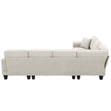 [VIDEO provided] [New] 108*85.5" Modern U Shape Sectional Sofa 7 Seat Fabric Sectional Sofa Set - V.I.P Digital Presence
