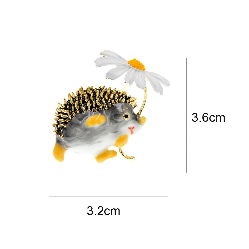 CINDY XIANG Cute Hedgehog Brooch Fashion Daisy Brooches For Women Animal Jewelry Funny Winter Design High Quality - V.I.P Digital Presence