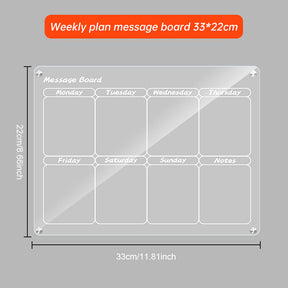 Acrylic message board magnetic refrigerator sticker household erasable calendar transparent note display board - V.I.P Digital Presence