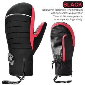 KUTOOK Winter Ski Mittens Windproof Snowboard Mittens Thermal Fleece Lining Skiing Gloves Waterproof Goatskin Palm Outdoor Sport - V.I.P Digital Presence