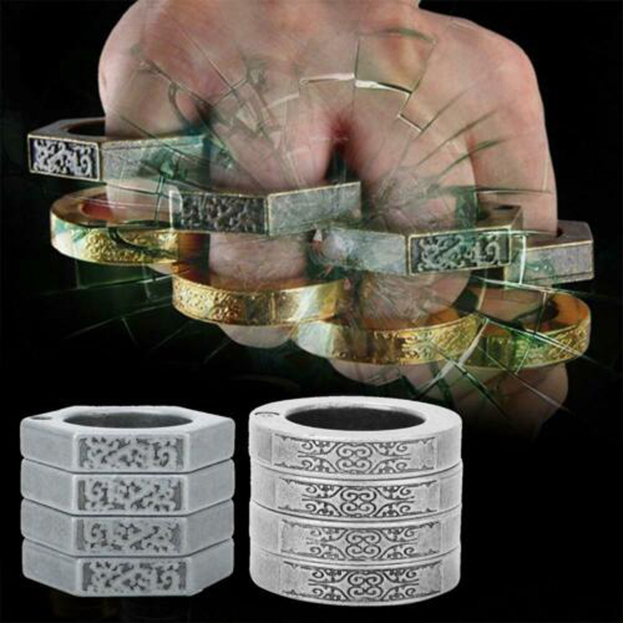HARD SELF DEFENSE RING Men's Round Finger Hexagonal Ring Emergency Window Breaker Guard Ring - V.I.P Digital Presence