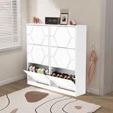 Shoe Storage Cabinet for Entryway, 6 Tiers Shoe Organizer with Carved Panels Vertical Shoe Cabinet for Front Door Entrance - V.I.P Digital Presence