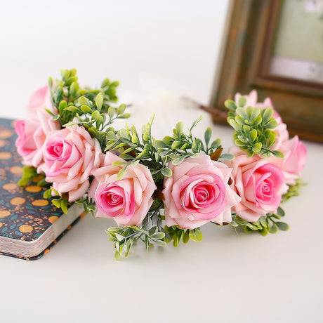 Handmade flower wreaths seaside vacation wedding accessories velvet adjustable hair accessories - V.I.P Digital Presence