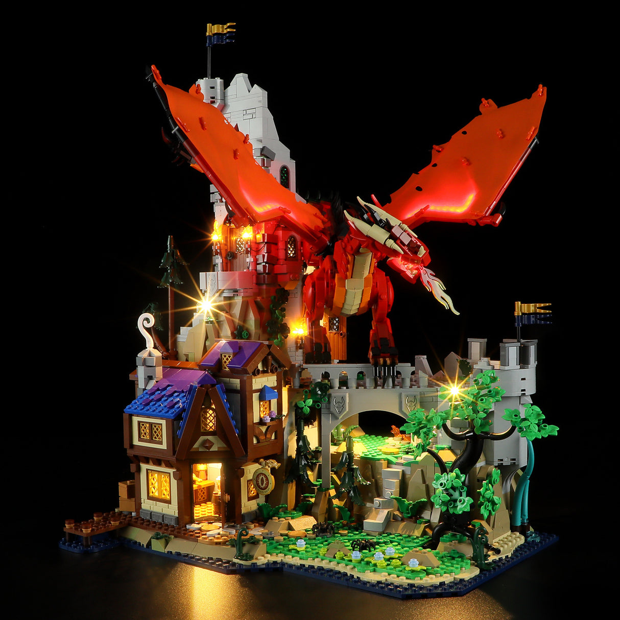 21348 Dragon and Dungeon Red Dragon Legend LED Lighting Building Blocks Toys Decorative Lights Gift - V.I.P Digital Presence