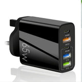 Standard PD65W mobile phone charger 4A type-c PD+3USB multi port European, American, English travel charging head - V.I.P Digital Presence