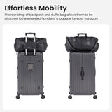 Luggage Set 4 pcs (20"/24"/29"/Travel Bag), PC+ABS Durable Lightweight Luggage with Collapsible Cup Holder, TSA Lock, Gray