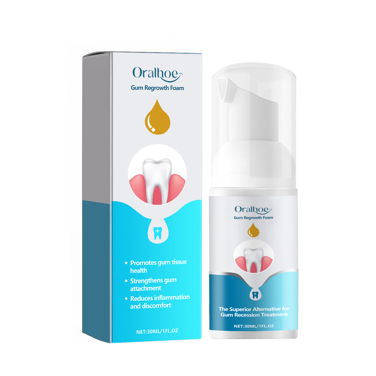 oralhoe Gum Regrowth Foam, Clean Teeth Tartar Care Gums Clean Teeth Anti-Moth Fresh Breath Mousse - V.I.P Digital Presence