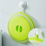 Folding cover with hooks, microwave heating cover, multifunctional silicone folding fresh-keeping cover, oil proof and splash pr - V.I.P Digital Presence