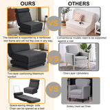 Single Sofa Chair Foldable Single Sofa Bed with Pillow,Portable Foldable Sofa Bed,Leisure Sofa Chair,Easy to Store, Dark Grey - V.I.P Digital Presence