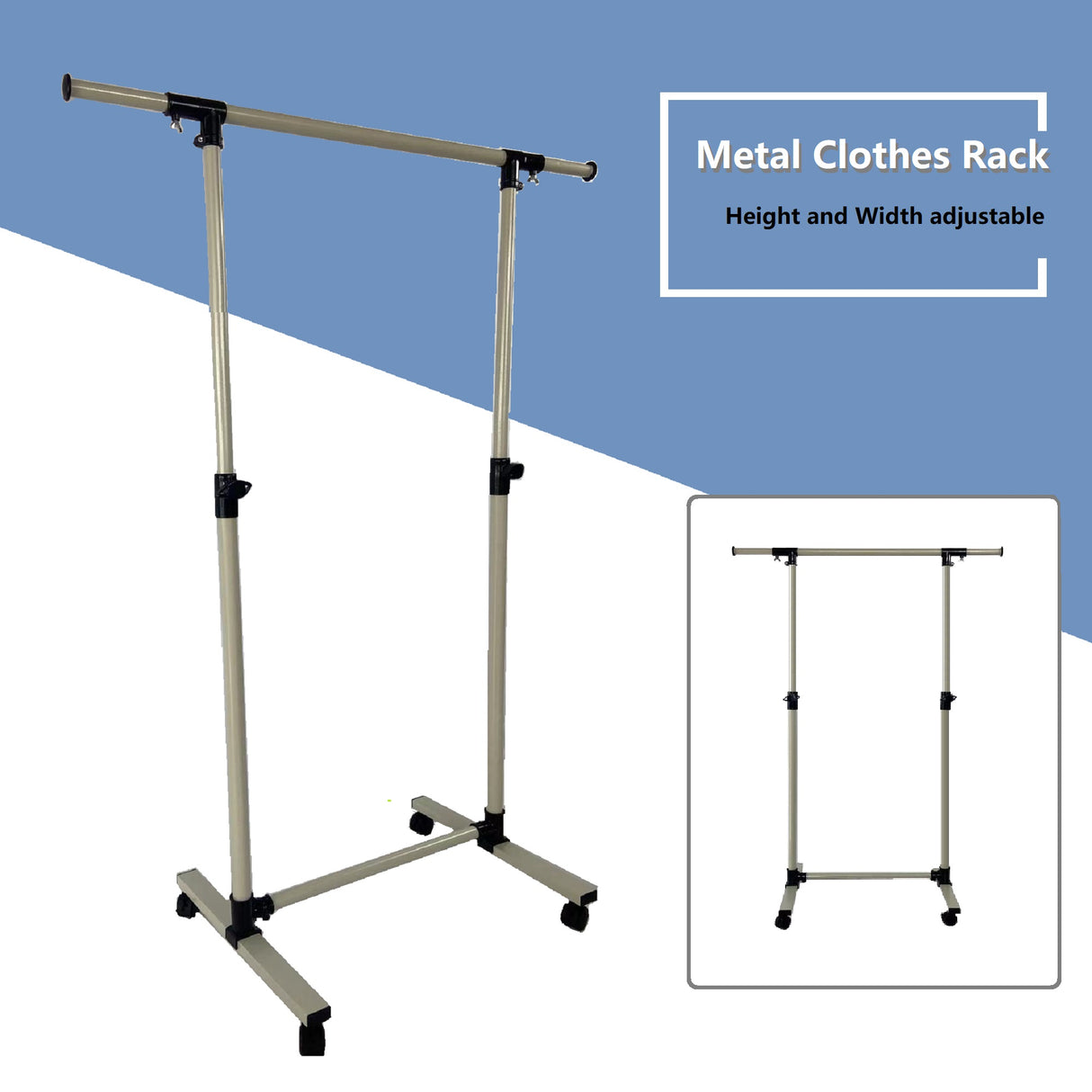 Short hanger, used for hanging heavy-duty rolling hangers with bottom racks and wheels for clothes - V.I.P Digital Presence