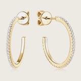 Inlaid Moissanite 925 Sterling Silver C-Hoop Earrings - V.I.P Digital Presence