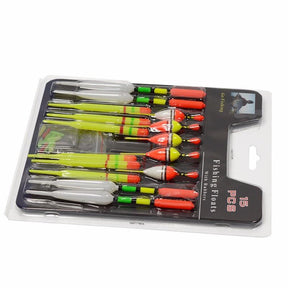 LEO  15pcs/set Plastic Fishing Float Tube Buoy  Bobber with Rubber Connector Tackle Accessories - V.I.P Digital Presence