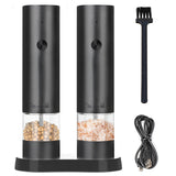 USB Charging Electric Pepper & Sea Salt Grinder with Base and Double Support for Easy Charging and Use - V.I.P Digital Presence