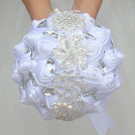 Artificial Wedding Bouquets Hand Made Flower Rhinestone Bridesmaid Crystal Bridal Wedding Bouquet - V.I.P Digital Presence