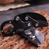 Cuchillo de garra mecánico, portátil, para exteriores, para acampar, supervivencia, de alta dureza, multifunción, de acero, plegable, para exteriores.