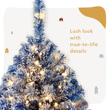 6FT pre ignited hinge chain artificial fir Christmas tree, Christmas tree snowflake flocking person with 750 Christmas branches - V.I.P Digital Presence