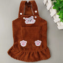 Pet Spring and Autumn Bears Embroidery Corduroy Strap Dress Cat Dog Clothes Teddy Korean Bibear Pomeranian VIP - V.I.P Digital Presence