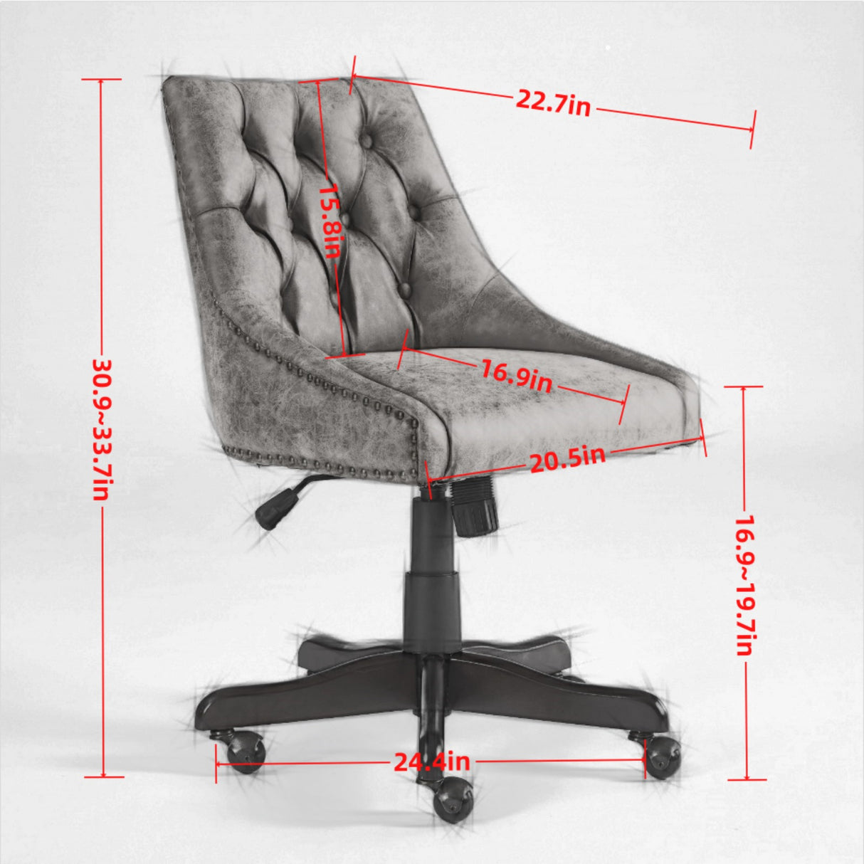 Medieval retro style sheepskin patterned home office chair with lifting, rotating, and tilting functions, brown - V.I.P Digital Presence