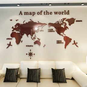 Creative Home Background Wall Stickers Acrylic 3D Wall Stickers Living Room TV Background M70- Map - V.I.P Digital Presence