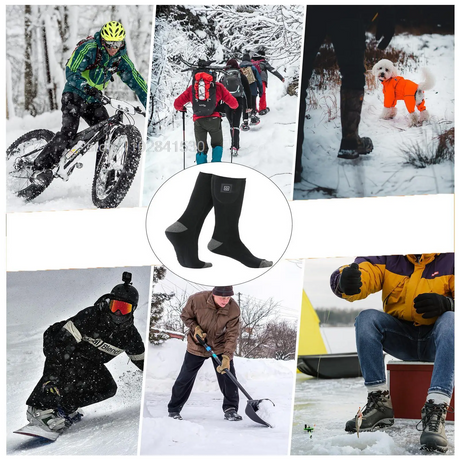 Winter Electric Heating Socks With Battery Box Rechargeable Anti-Cold Men Thermal Heated Foot Warmer Outdoor Camping Ski Sports - V.I.P Digital Presence