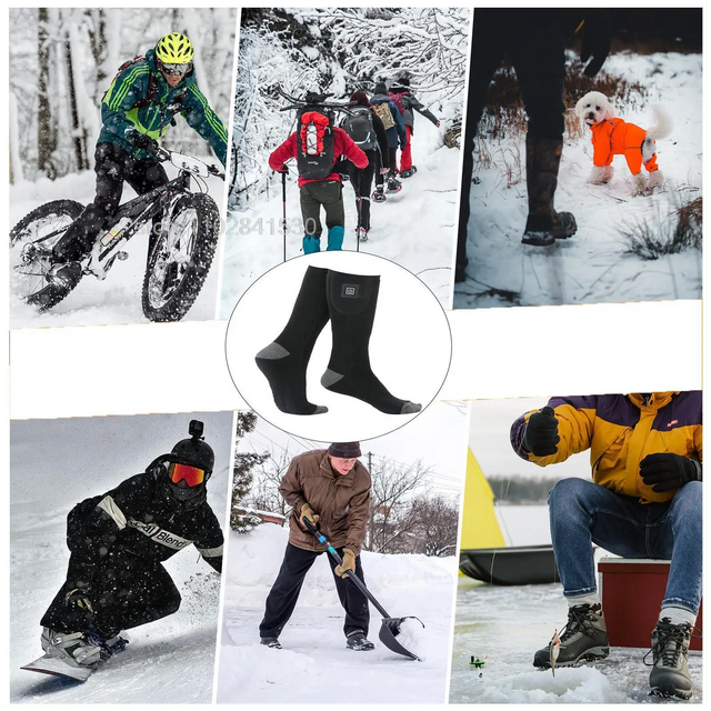 Winter Electric Heating Socks With Battery Box Rechargeable Anti-Cold Men Thermal Heated Foot Warmer Outdoor Camping Ski Sports - V.I.P Digital Presence
