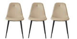 A set of 2 high back dining chairs with PU artificial leather soft cushions and metal legs, decorated with large soft cushions - V.I.P Digital Presence
