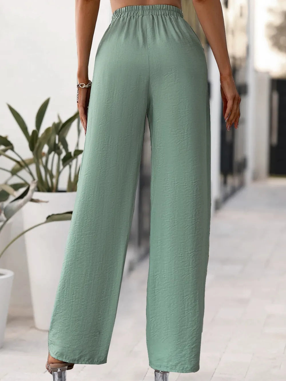 Tied High Waist Wide Leg Pants - V.I.P Digital Presence