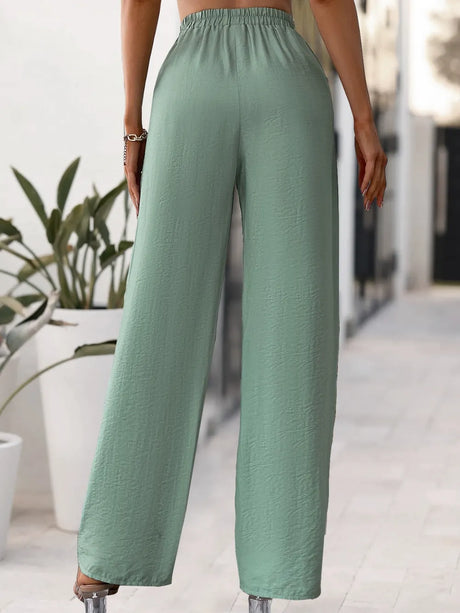 Tied High Waist Wide Leg Pants - V.I.P Digital Presence