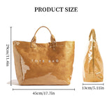 Vintage PVC tote with DuPont lettering. Simple, transparent, large - capacity handbag for commuting women. - V.I.P Digital Presence