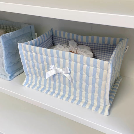 1pc Square Storage Basket: Desktop Organizer, Korean Quilted Design, Cute Storage Frame for Home Decor - V.I.P Digital Presence