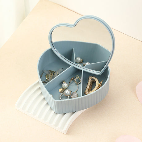 High-end luxury desktop large capacity compartment jewelry storage box with mirror - V.I.P Digital Presence