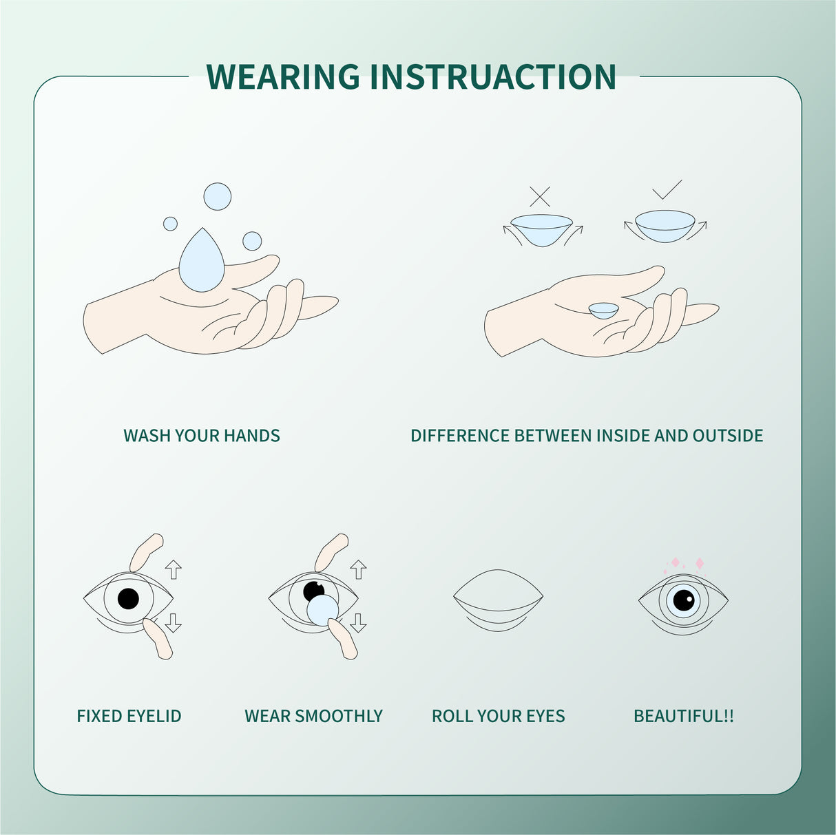 1Pair FDA Certificate Eyes Beautiful Pupil Colorful Girl Cosplay Contact Lenses  GYPSOPHILA GREEN - V.I.P Digital Presence